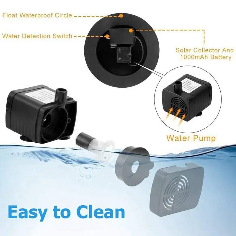 Solar Fountain Pump 2.5W Circle Floating Solar Water Fountains Pump Built-in Battery Backup with 6 Nozzles by Outdoor Solar Outlet