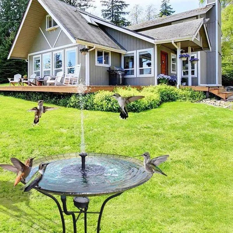 Solar Fountain Pump 2.5W Circle Floating Solar Water Fountains Pump Built-in Battery Backup with 6 Nozzles by Outdoor Solar Outlet