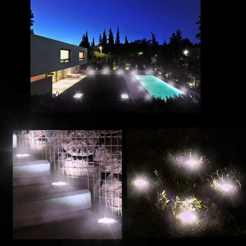 LumenX Solar Garden Disk Lights 16LED Solar Ground Lights Underground Lights,4 Pack-20 Lumen by Outdoor Solar Outlet