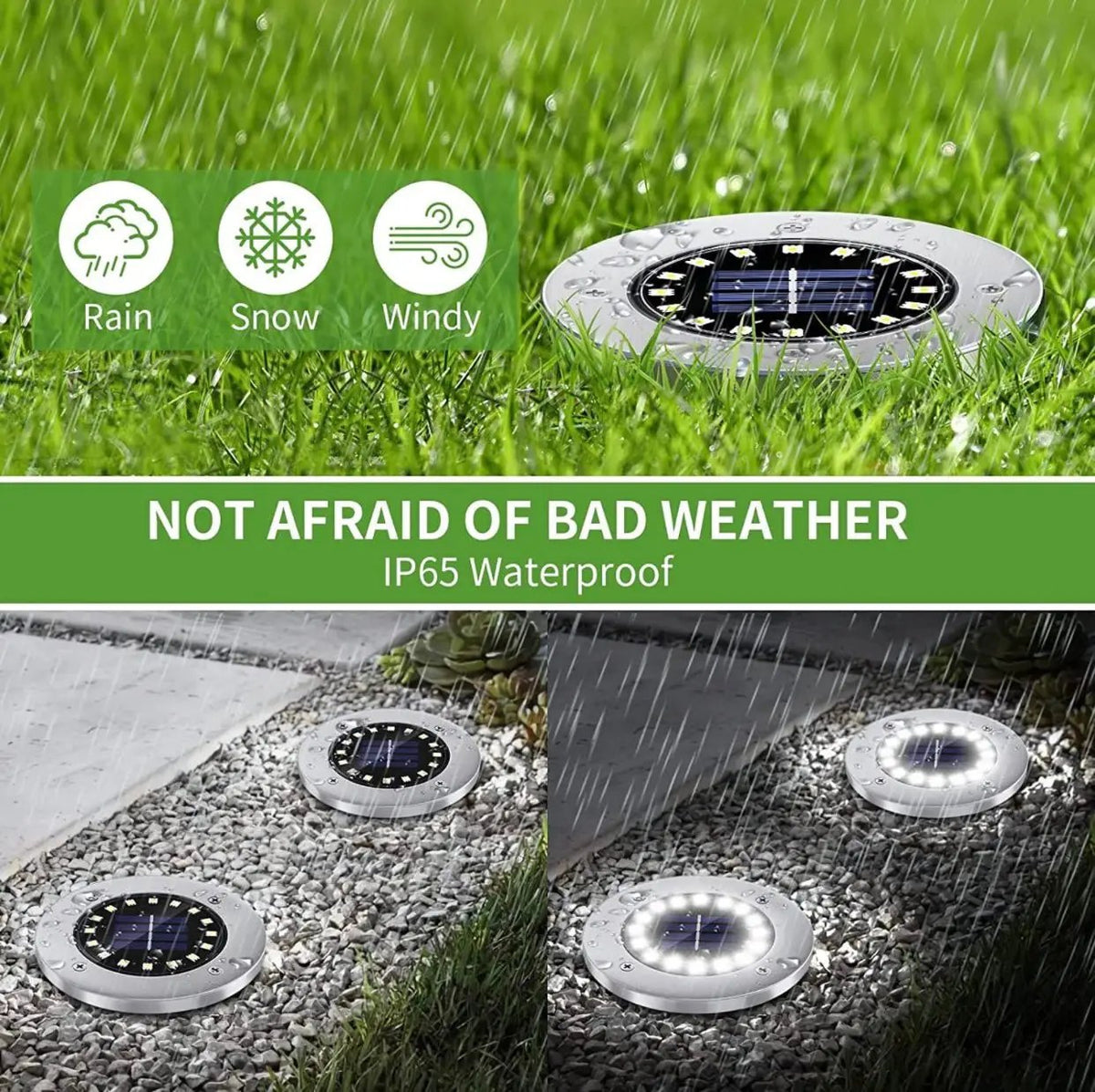 LumenX Solar Garden Disk Lights 16LED Solar Ground Lights Underground Lights,4 Pack-20 Lumen by Outdoor Solar Outlet