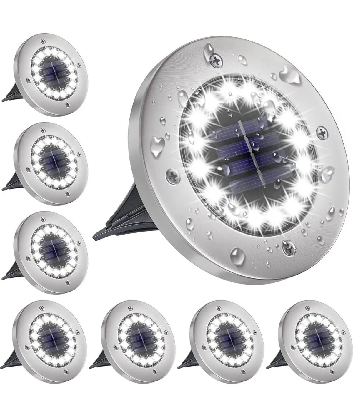 LumenX Solar Garden Disk Lights 16LED Solar Ground Lights Underground Lights,4 Pack-20 Lumen by Outdoor Solar Outlet
