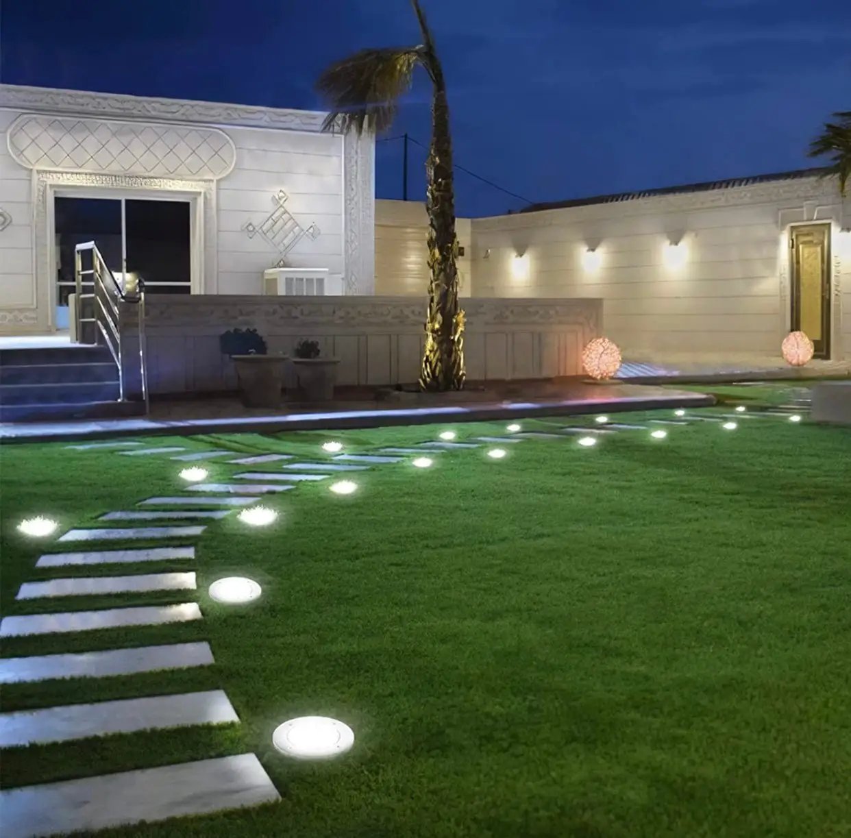 LumenX Solar Garden Disk Lights 16LED Solar Ground Lights Underground Lights,4 Pack-20 Lumen by Outdoor Solar Outlet