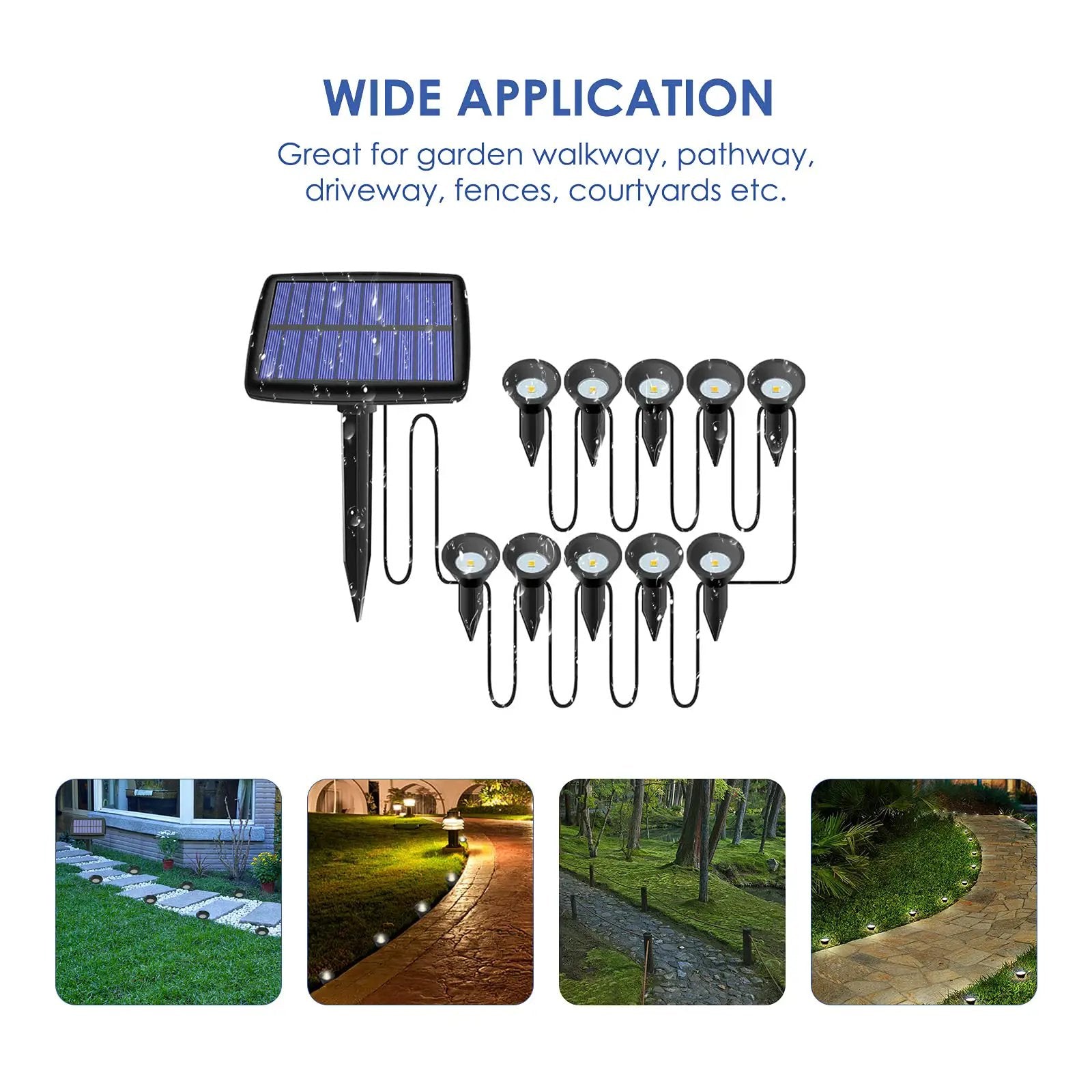 Solar In-Ground String Pathway Lights 10-in-1 by Outdoor Solar Outlet
