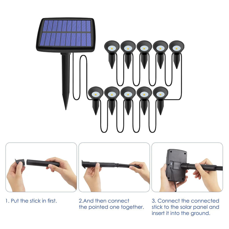 Solar In-Ground String Pathway Lights 10-in-1 by Outdoor Solar Outlet