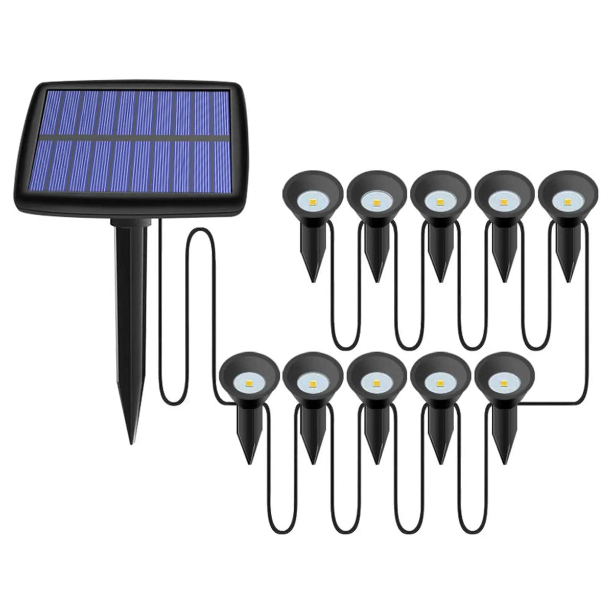 Solar In-Ground String Pathway Lights 10-in-1 by Outdoor Solar Outlet