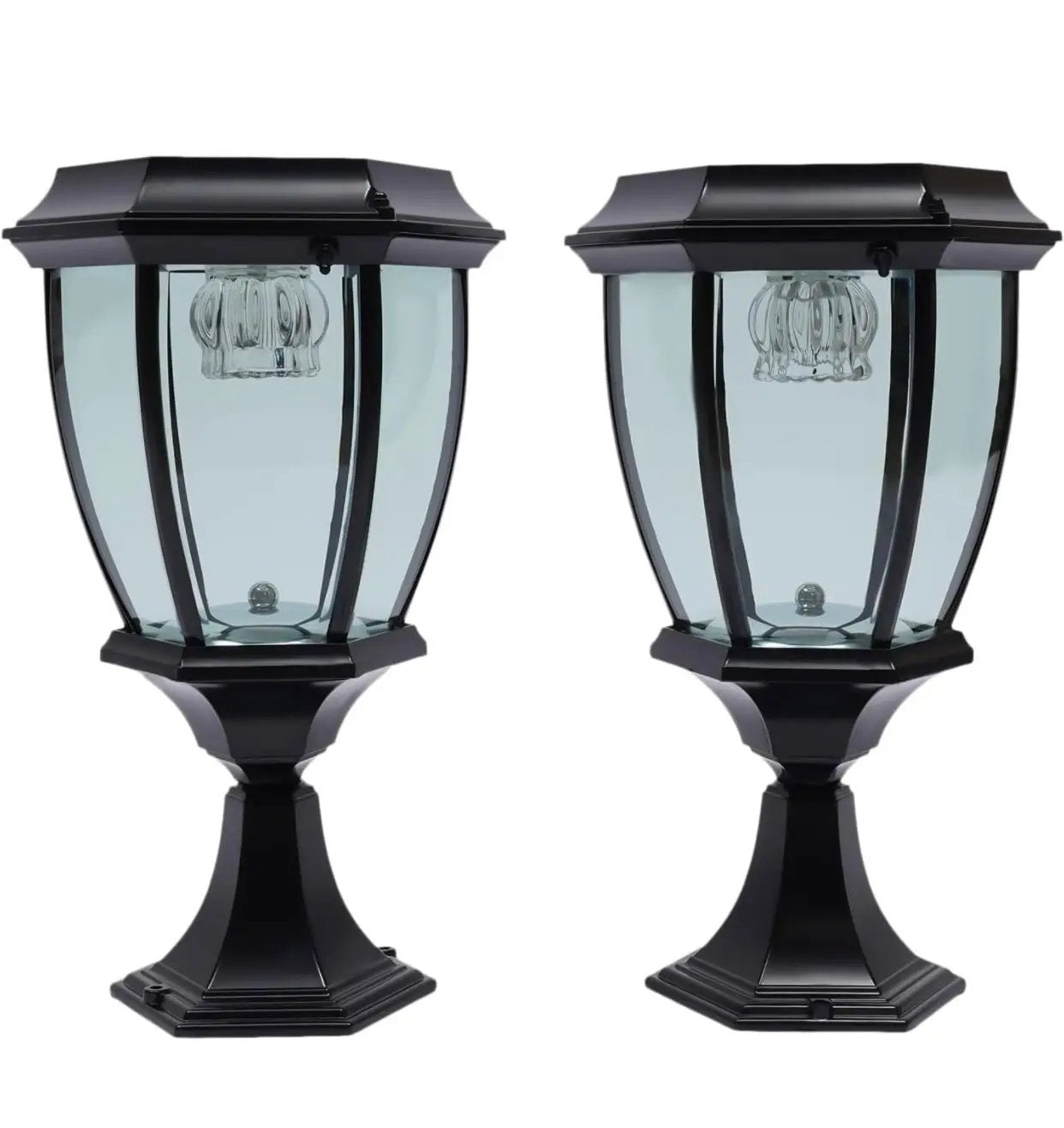 Solar Lamp Post Lights ,Outdoor Aluminum Floor Lamp,Waterproof Solar Powered Street Lights for Garden, Pathway, Driveway, Front/ Back Door, Warm White Solar Post Light,Replaceable Bulb(2 Pack) by Outdoor Solar Outlet