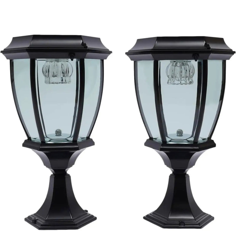 Solar Lamp Post Lights ,Outdoor Aluminum Floor Lamp,Waterproof Solar Powered Street Lights for Garden, Pathway, Driveway, Front/ Back Door, Warm White Solar Post Light,Replaceable Bulb(2 Pack) by Outdoor Solar Outlet