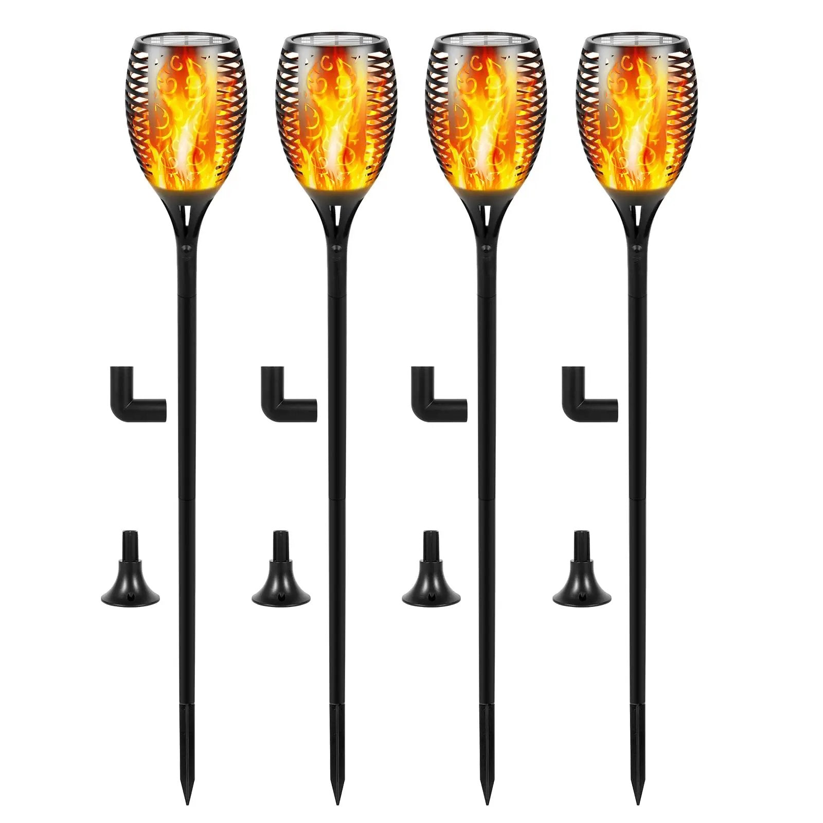 Solar LED Flame Lamp Lawn Flame Flickering Torch Light Outdoor Fire 96 LED Lights 4 Pack by Outdoor Solar Outlet