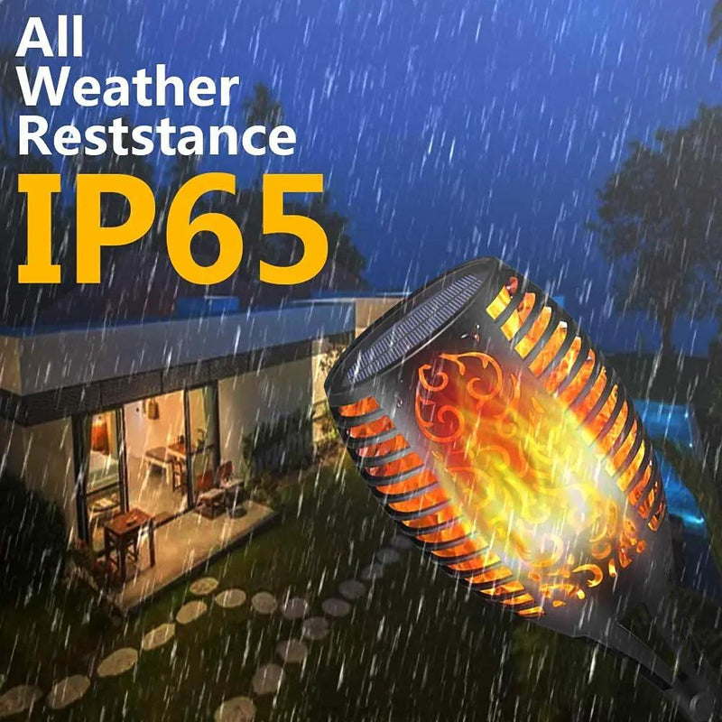Solar LED Flame Lamp Lawn Flame Flickering Torch Light Outdoor Fire 96 LED Lights 4 Pack by Outdoor Solar Outlet