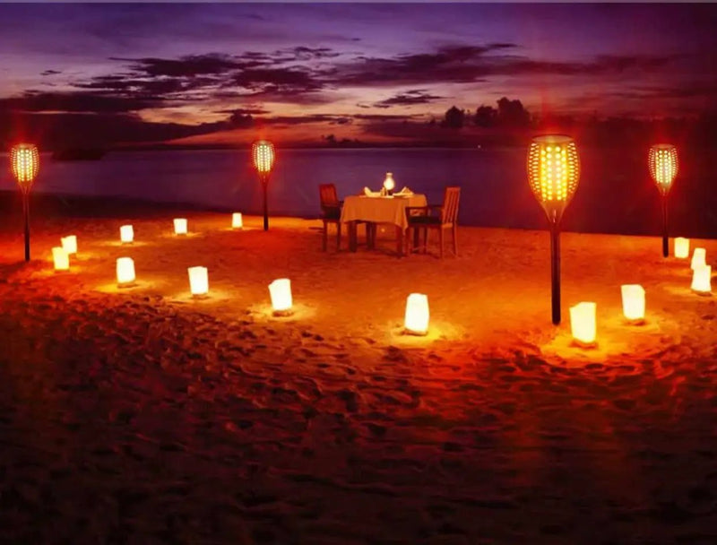 Solar LED Flame Lamp Lawn Flame Flickering Torch Light Outdoor Fire 96 LED Lights 4 Pack by Outdoor Solar Outlet
