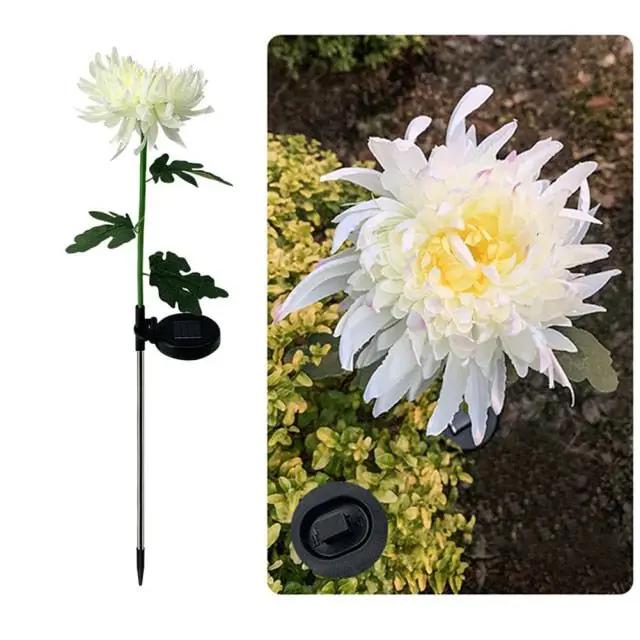 Solar LED Light Artificial Chrysanthemum Flower (3 Pack) by Outdoor Solar Outlet