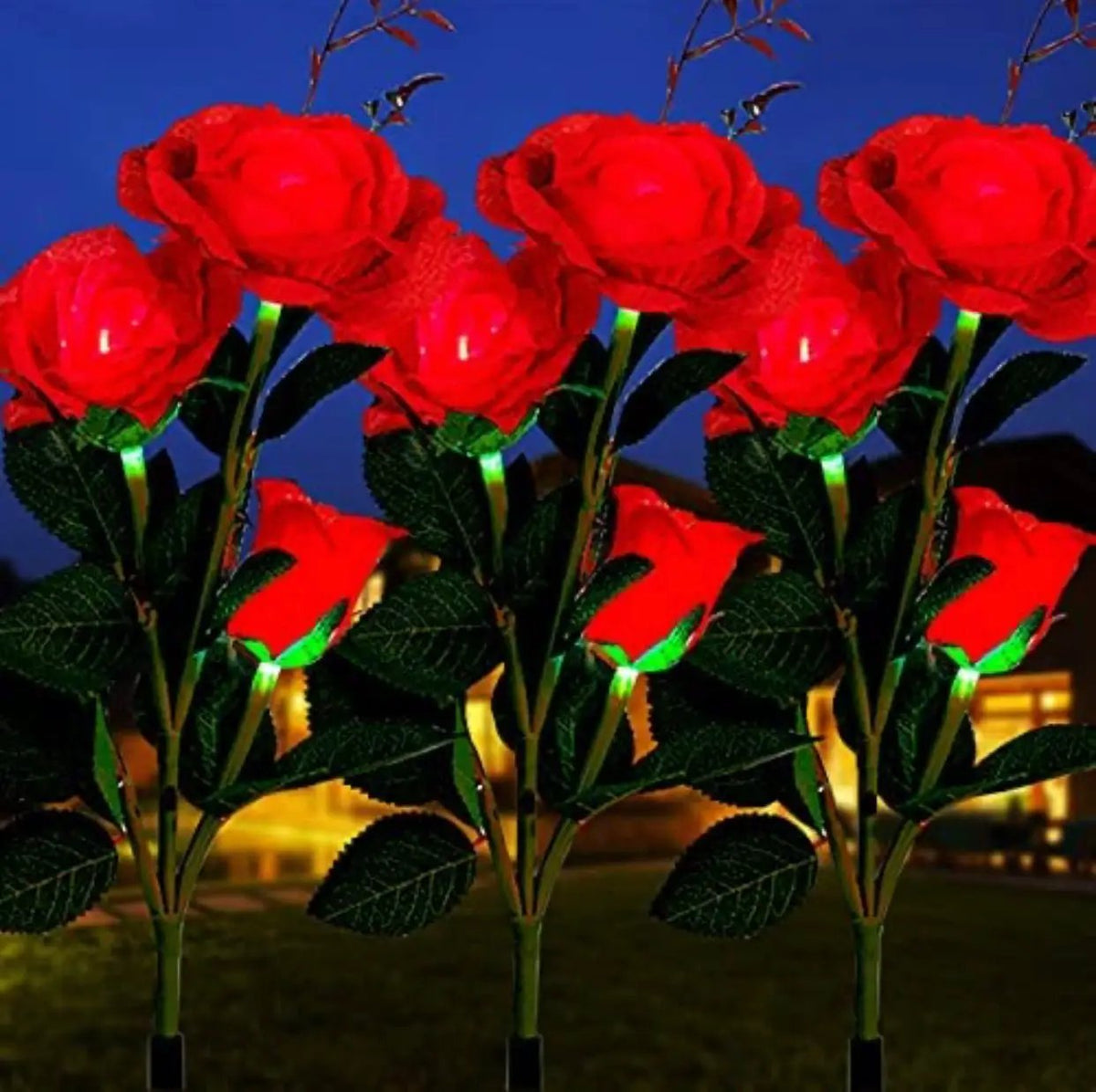 Solar LED Rose Flower Light (2 Pack) by Outdoor Solar Outlet