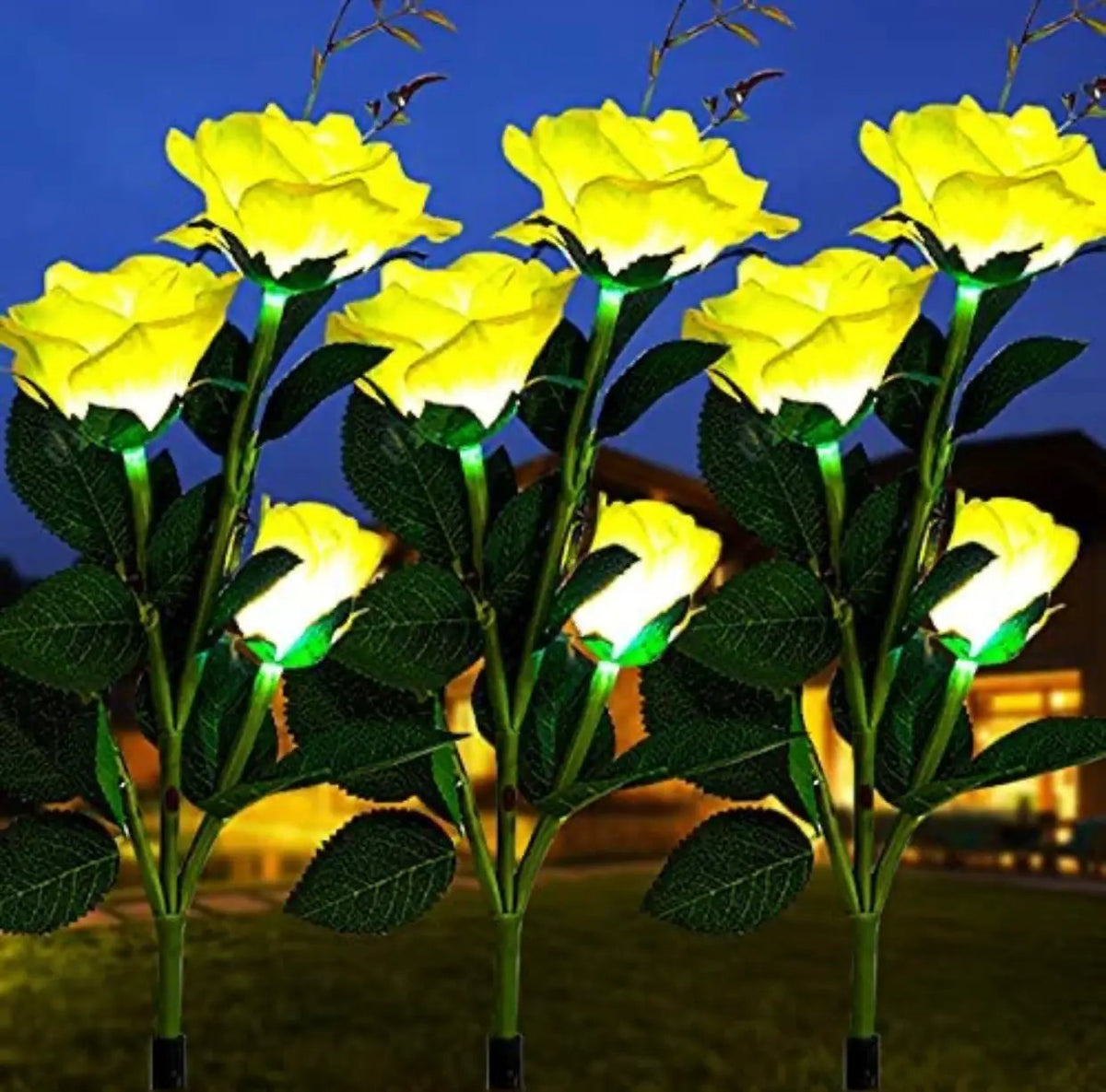 Solar LED Rose Flower Light (2 Pack) by Outdoor Solar Outlet
