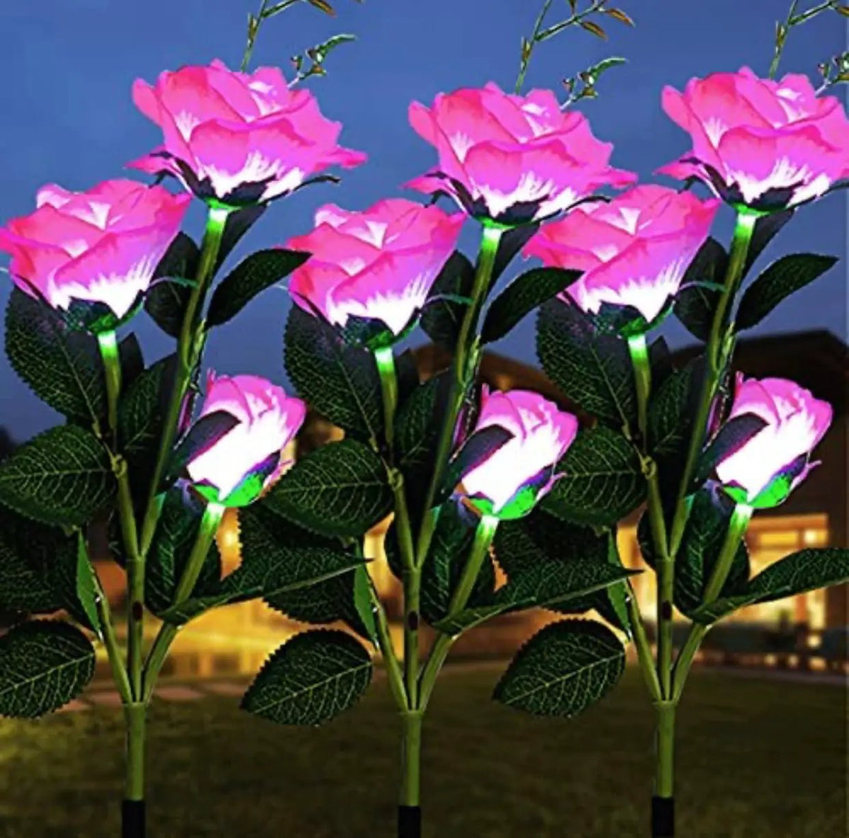 Solar LED Rose Flower Light (2 Pack) by Outdoor Solar Outlet