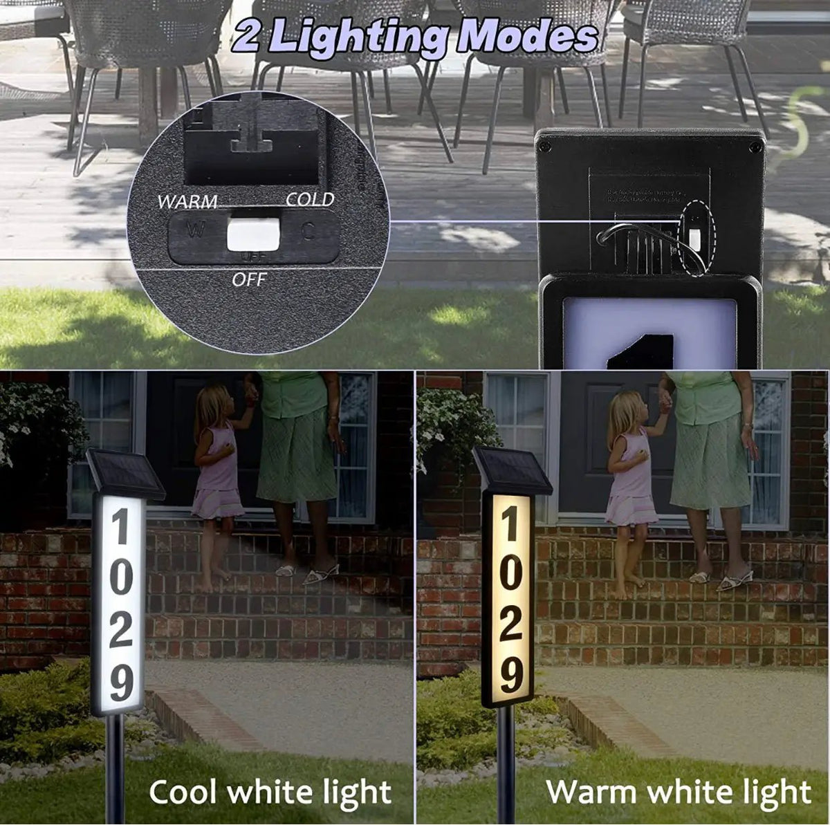Solar Lighted House Address Numbers Sign,25 Lumen Five Digit by Outdoor Solar Outlet