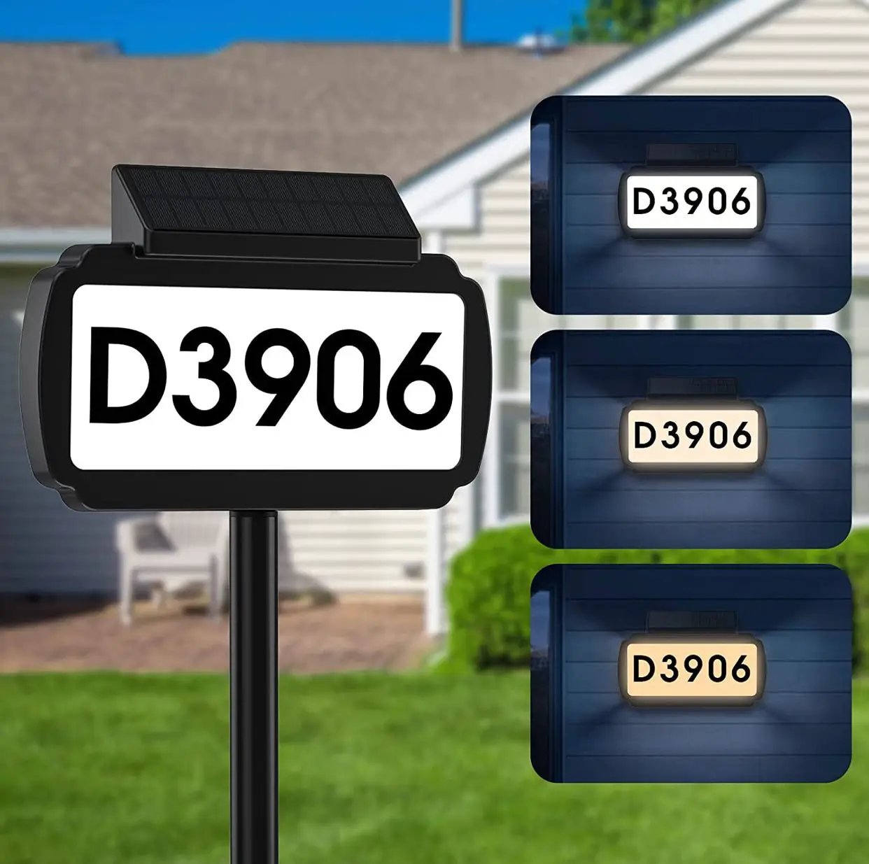 Solar Lighted House Address Numbers Sign,25 Lumen Five Digit by Outdoor Solar Outlet