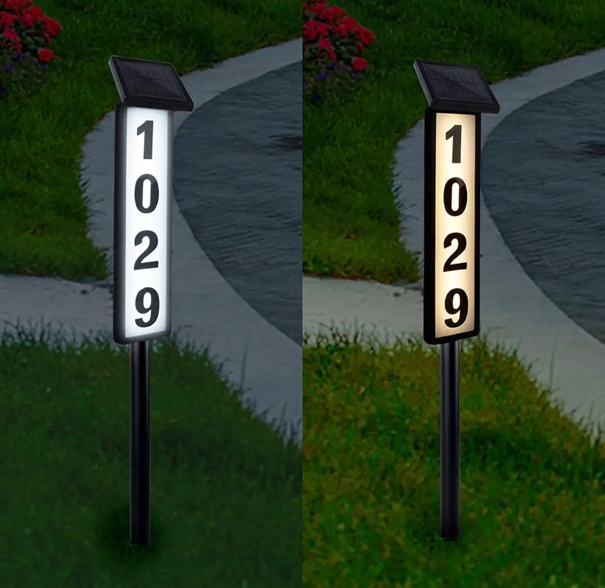 Solar Lighted House Address Numbers Sign,25 Lumen Five Digit by Outdoor Solar Outlet