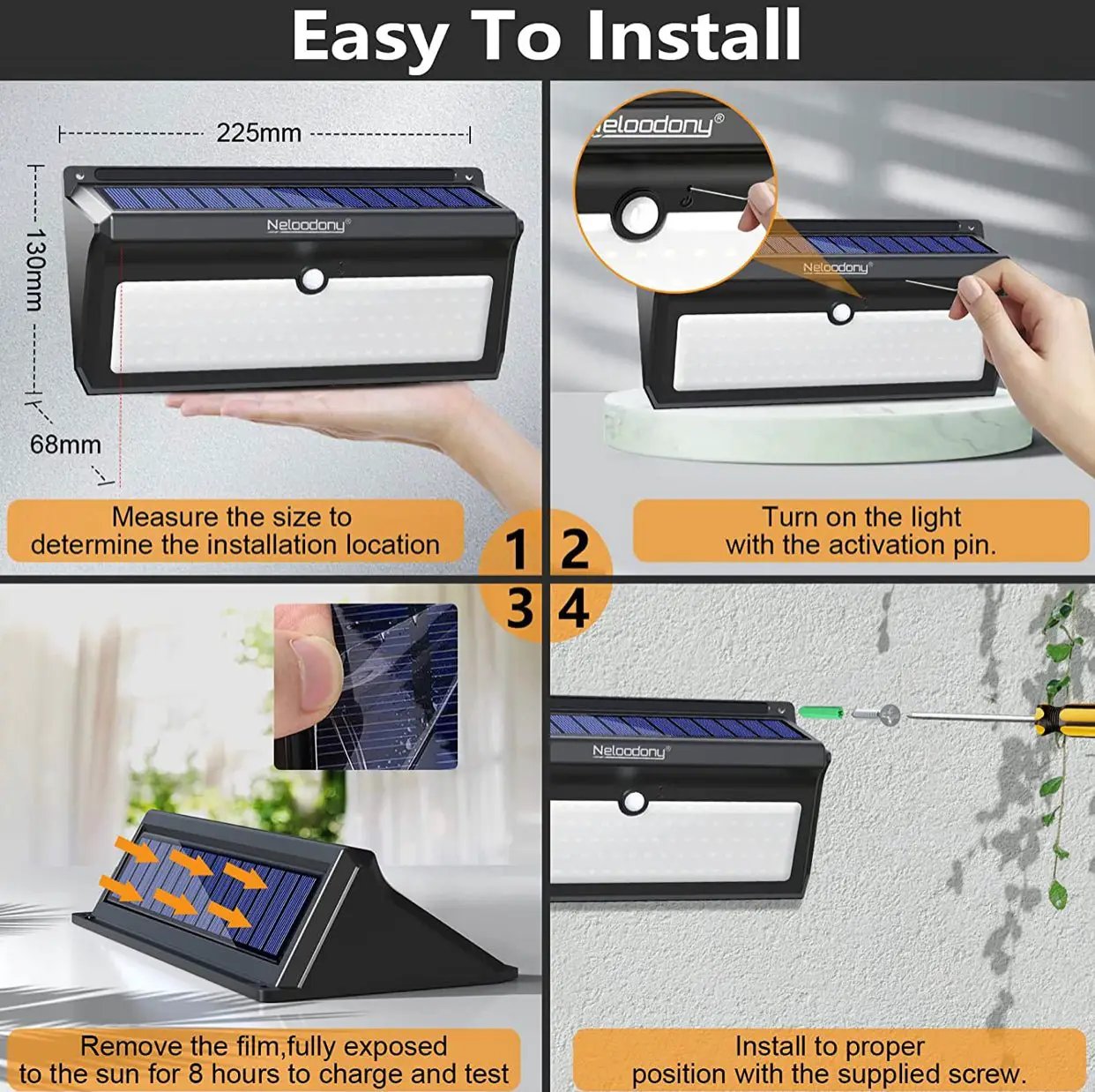 Solar Outdoor Lights 100 LED Motion Sensor Solar Security Lights 4-Pack by Outdoor Solar Outlet