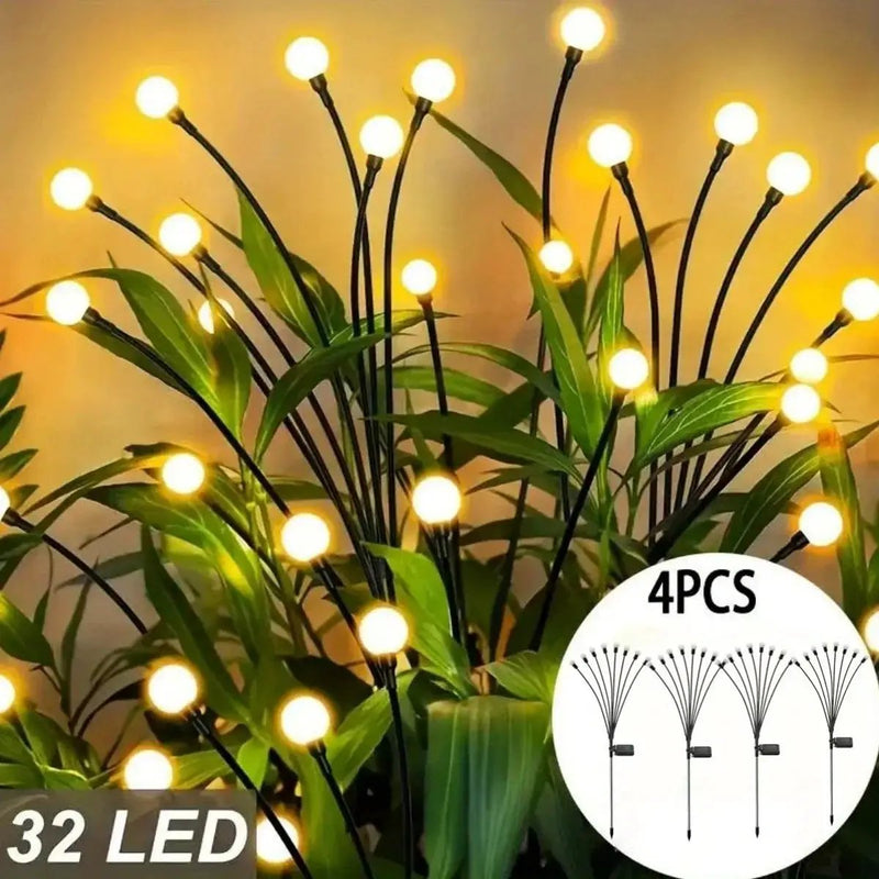 Solar Powered Garden Firefly Lights Set of 4 by House Of Avana