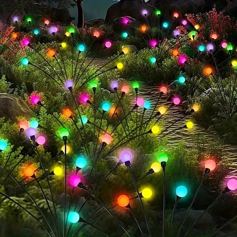 Solar Powered Garden Firefly Lights Set of 4 by House Of Avana