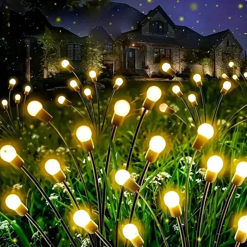 Solar Powered Garden Firefly Lights Set of 4 by House Of Avana