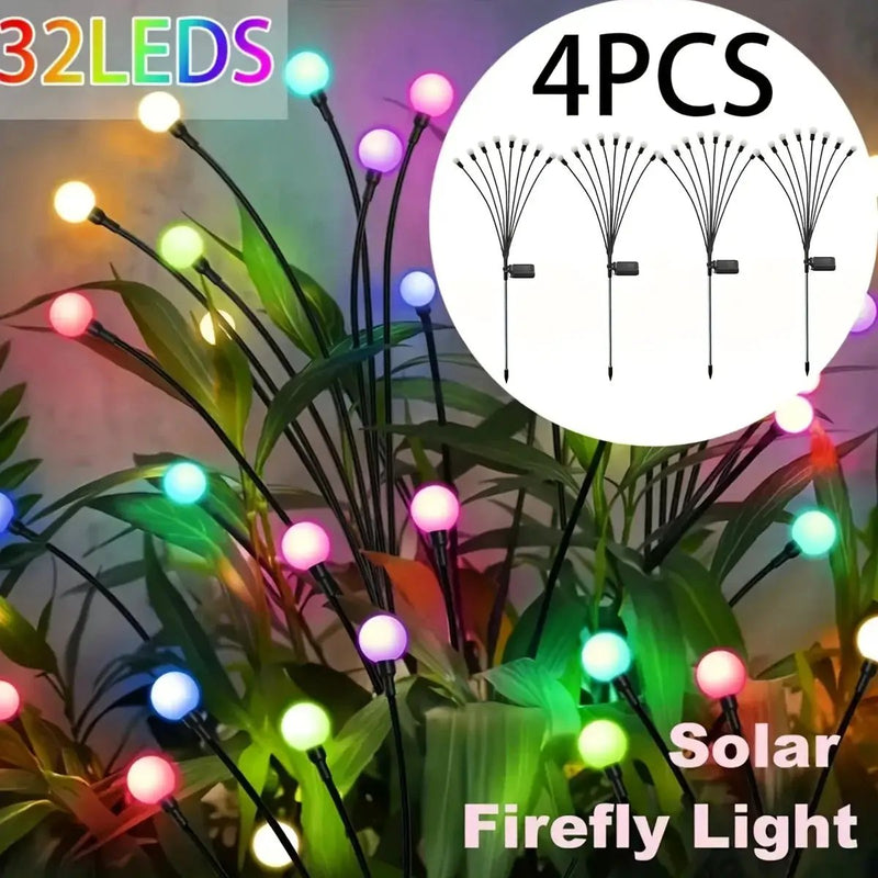 Solar Powered Garden Firefly Lights Set of 4 by House Of Avana