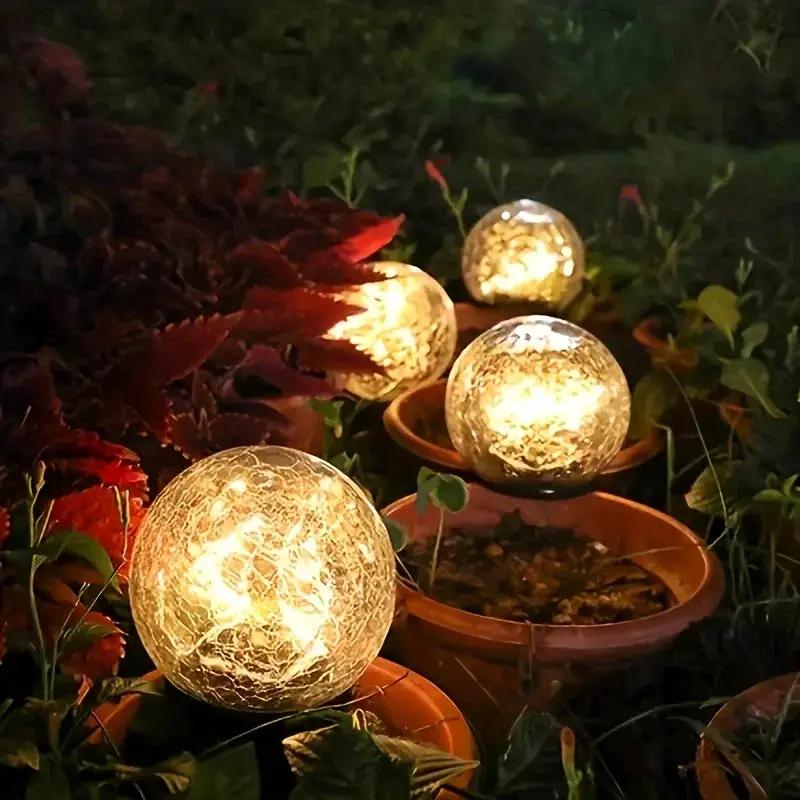 Solar Powered Garden Lights Set of 4 Outdoor Landscape Decor by House Of Avana