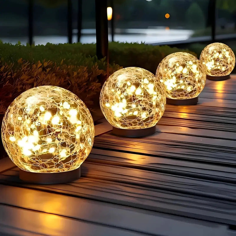 Solar Powered Garden Lights Set of 4 Outdoor Landscape Decor by House Of Avana