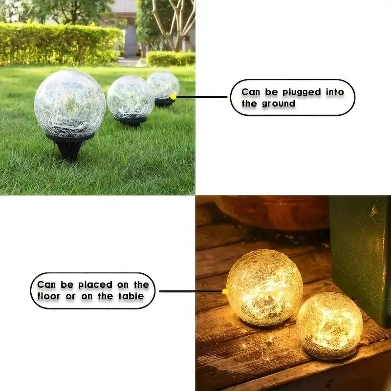 Solar Powered Garden Lights Set of 4 Outdoor Landscape Decor by House Of Avana