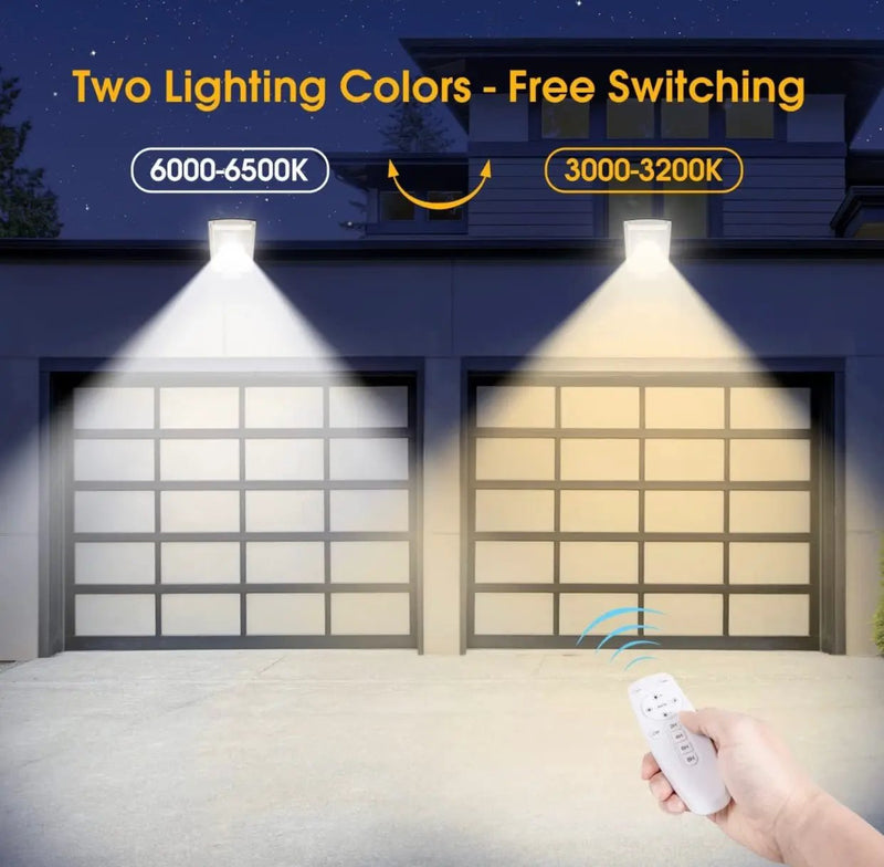 Solar Street Lights Outdoor, Cool White/Warm White Solar Street Light Dusk to Dawn/Motion Sensor, 1300LM IP65 Waterproof, Dimmable Remote Control by Outdoor Solar Outlet