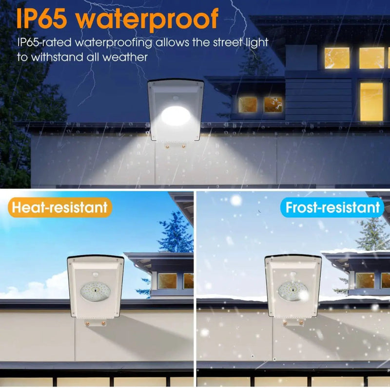 Solar Street Lights Outdoor, Cool White/Warm White Solar Street Light Dusk to Dawn/Motion Sensor, 1300LM IP65 Waterproof, Dimmable Remote Control by Outdoor Solar Outlet