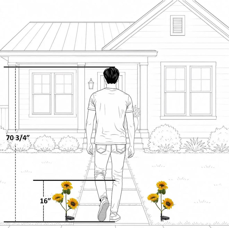 Solar Sunflower Lights 3 Pack with 9 Sunflower Lights by Outdoor Solar Outlet