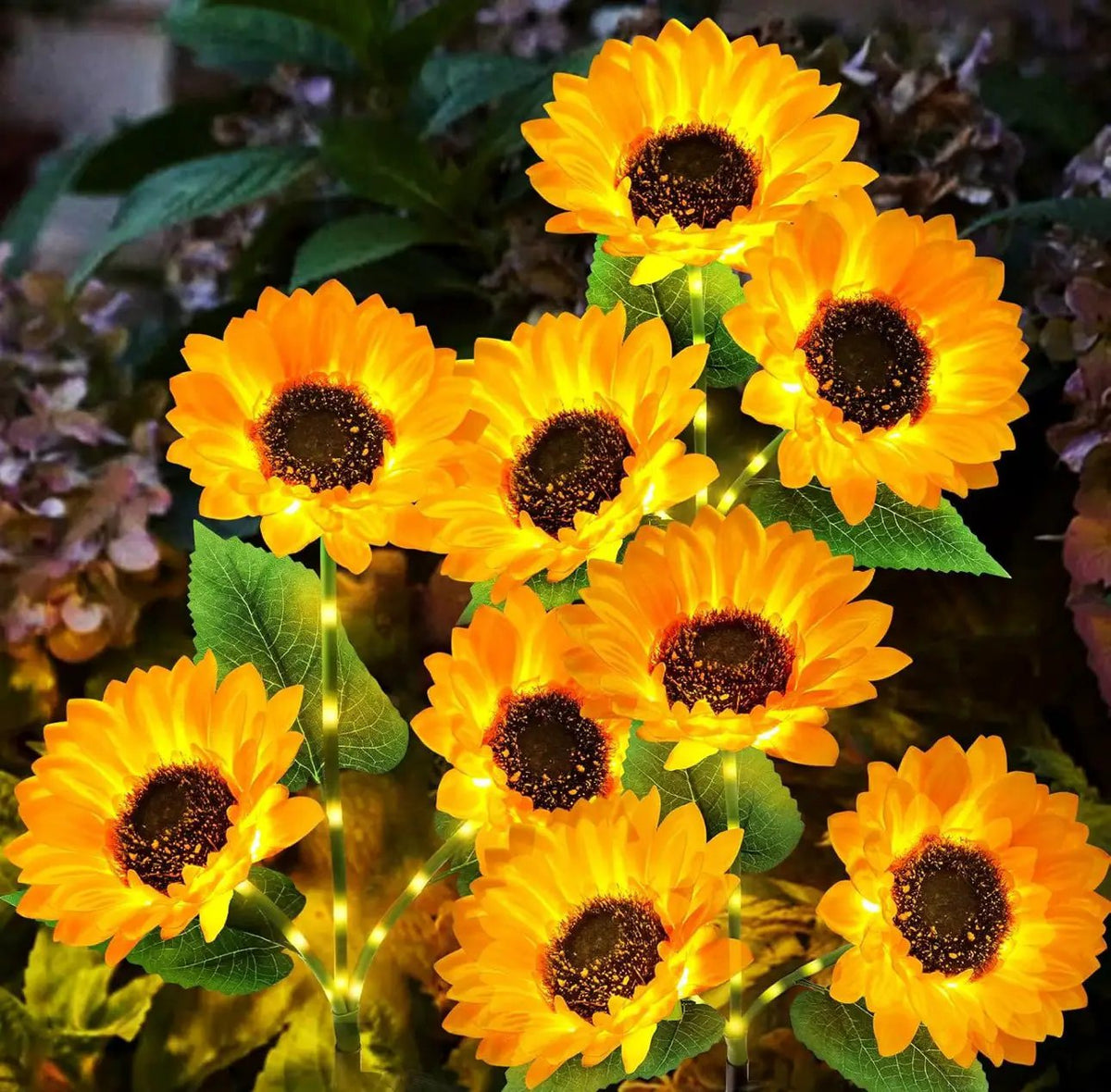 Solar Sunflower Lights 3 Pack with 9 Sunflower Lights by Outdoor Solar Outlet