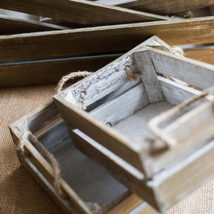 Solid Wood Crate With Rope Handles by RusticReach