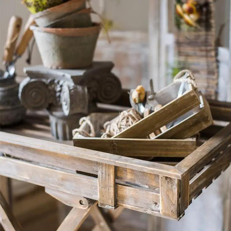 Solid Wood Crate With Rope Handles by RusticReach