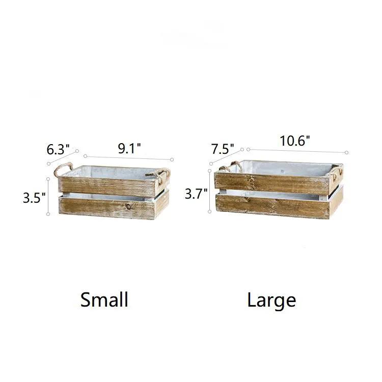 Solid Wood Crate With Rope Handles by RusticReach