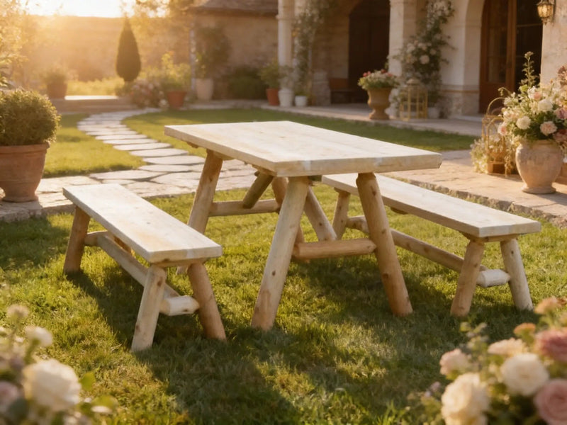Solid Wood Farmhouse Dining Table by Cedar Creek Rustic Furniture