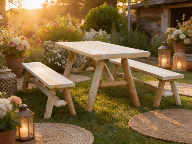 Solid Wood Farmhouse Dining Table by Cedar Creek Rustic Furniture