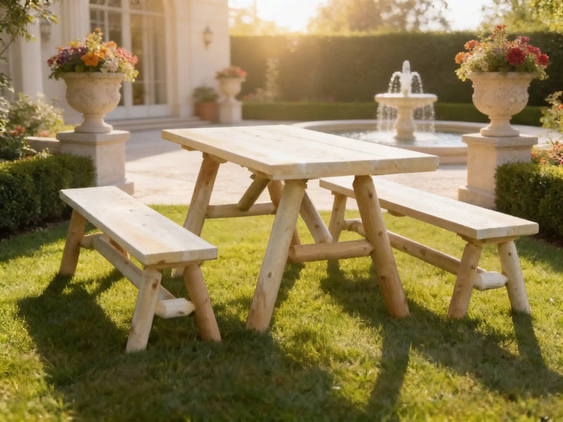 Solid Wood Farmhouse Dining Table by Cedar Creek Rustic Furniture