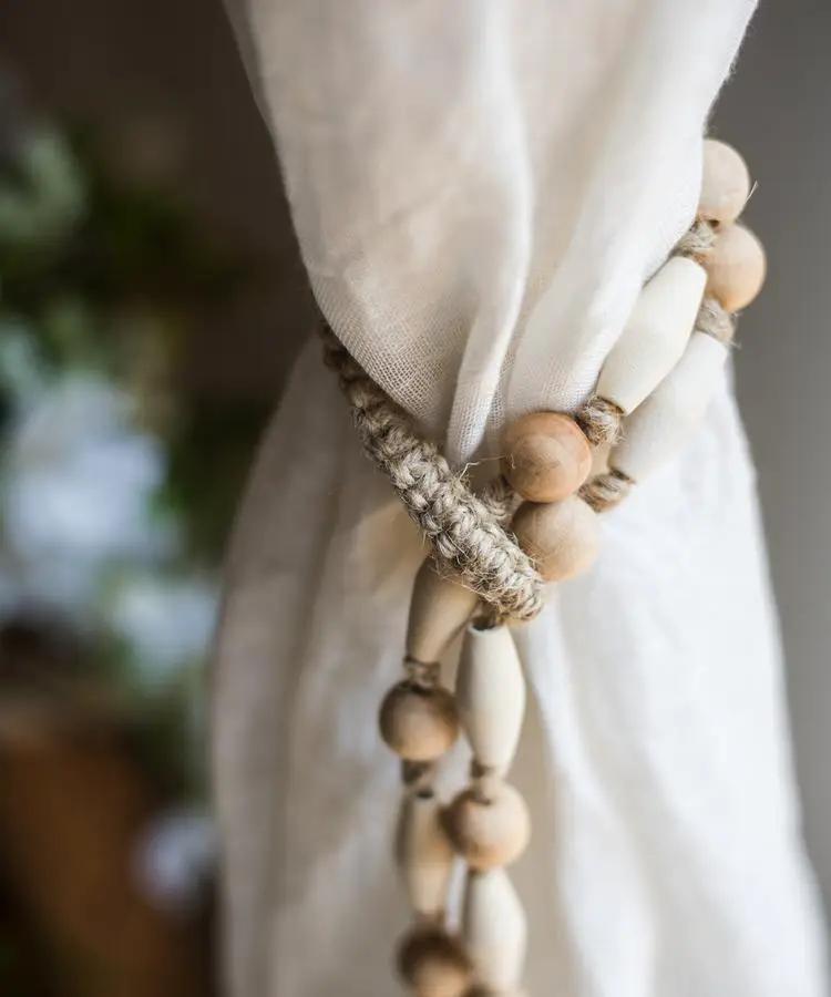 Solid Wood Handmade Rustic Curtain Tiebacks by RusticReach