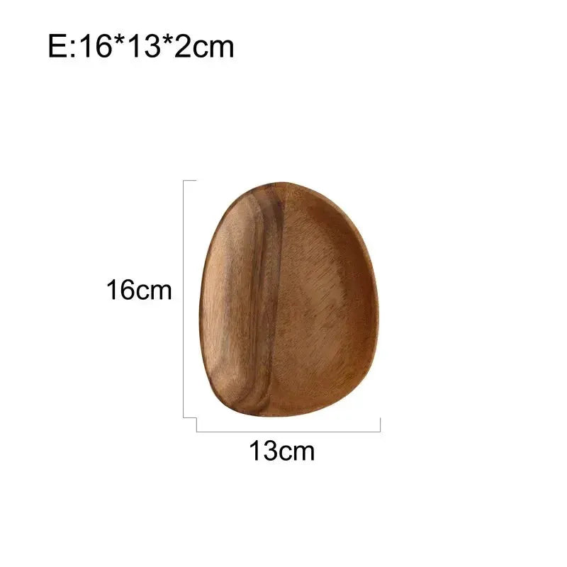 Solid Wood Oval Serving Tray with Irregular Shape for Fruit and Bread by House Of Avana