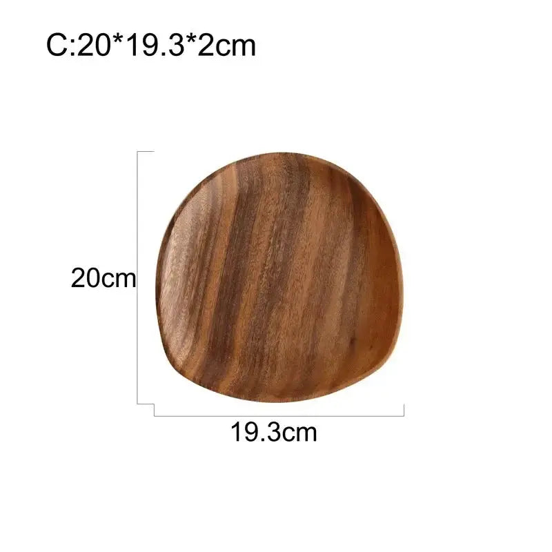 Solid Wood Oval Serving Tray with Irregular Shape for Fruit and Bread by House Of Avana