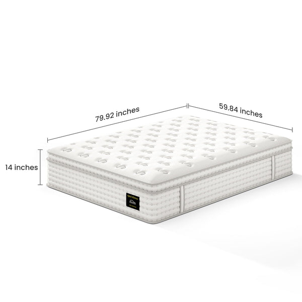 14" Hybrid Mattress with Memory Foam & Pocket Springs - White, photo 2 of 4