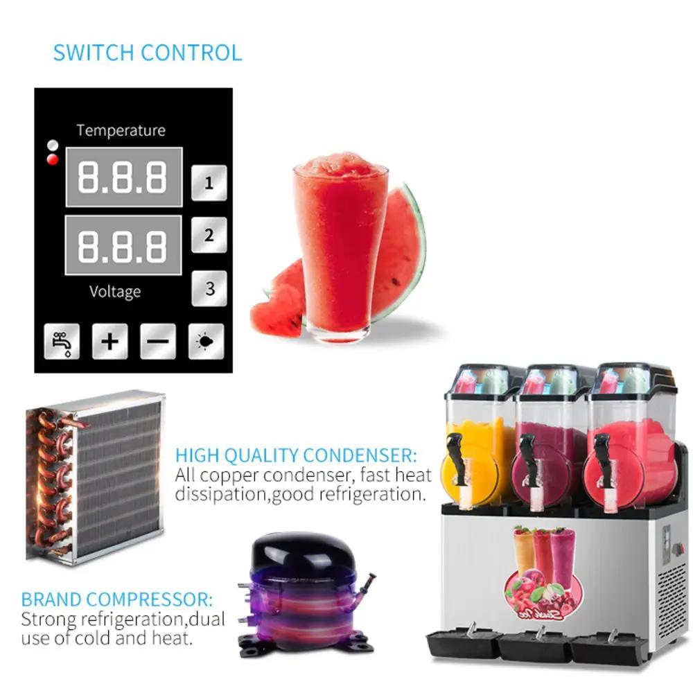 Premium Commercial Stainless Steel Slushy Machine With Triple Tank Advance Cooling, 45L (SAK52258) by SAKSBY WHOLESALE