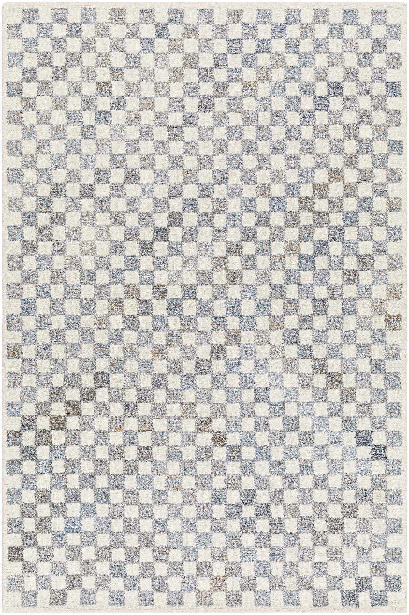 Halen Gray Checkered Area Rug by Boutique Rugs