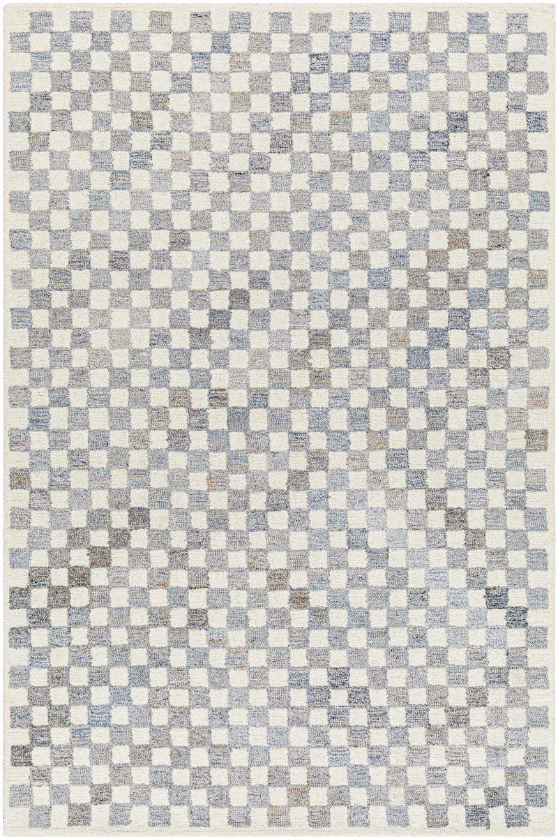 Halen Gray Checkered Area Rug by Boutique Rugs