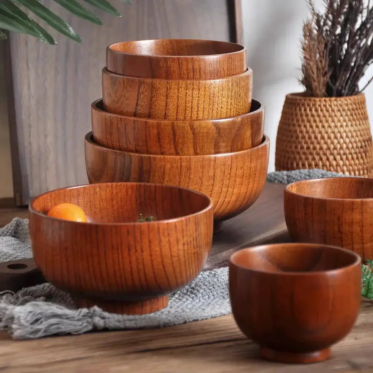 Soup Bowls - Retro Wooden Small by House Of Avana