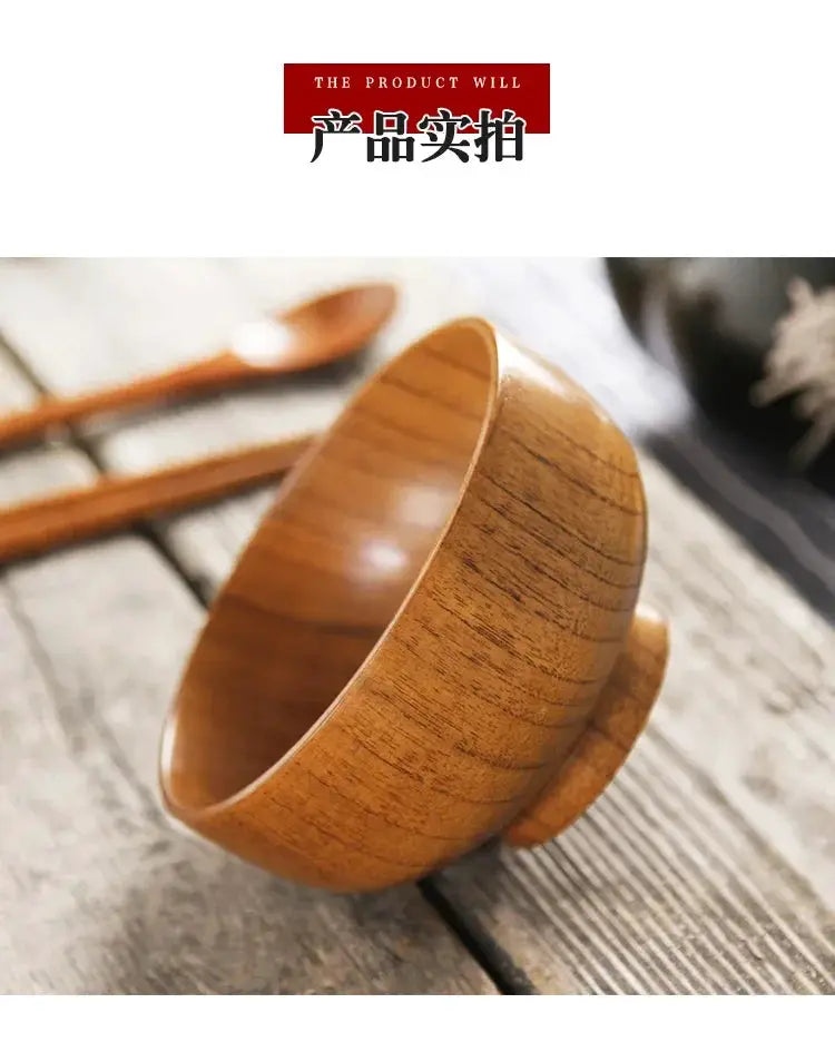 Soup Bowls - Retro Wooden Small by House Of Avana
