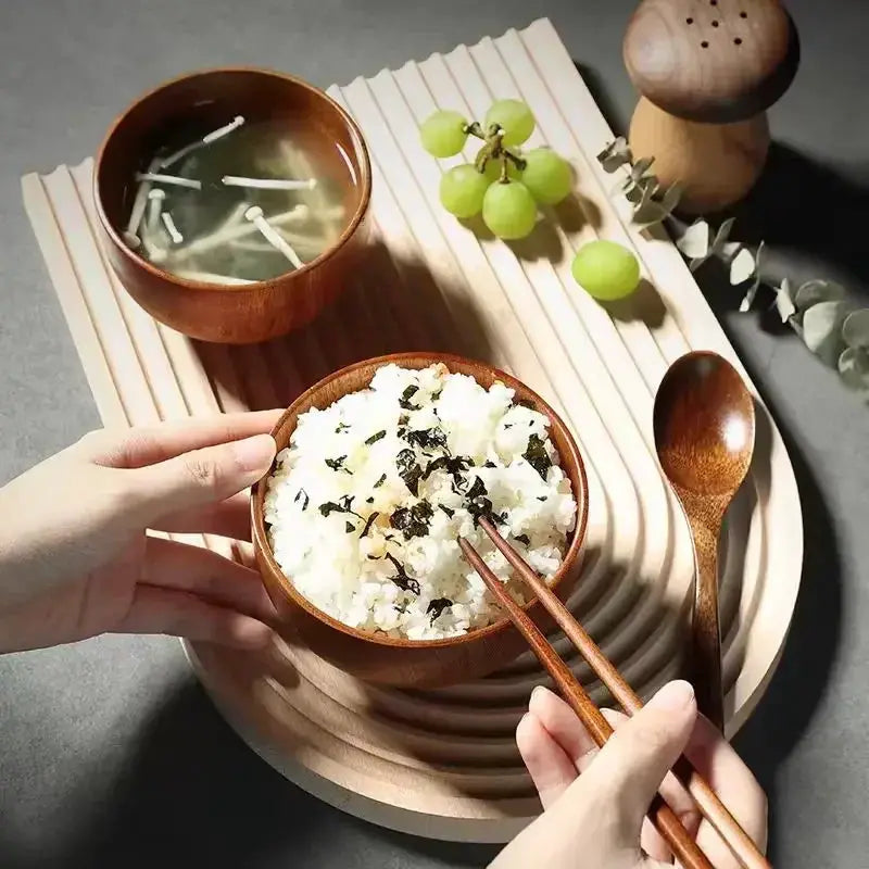Soup Bowls - Retro Wooden Small by House Of Avana