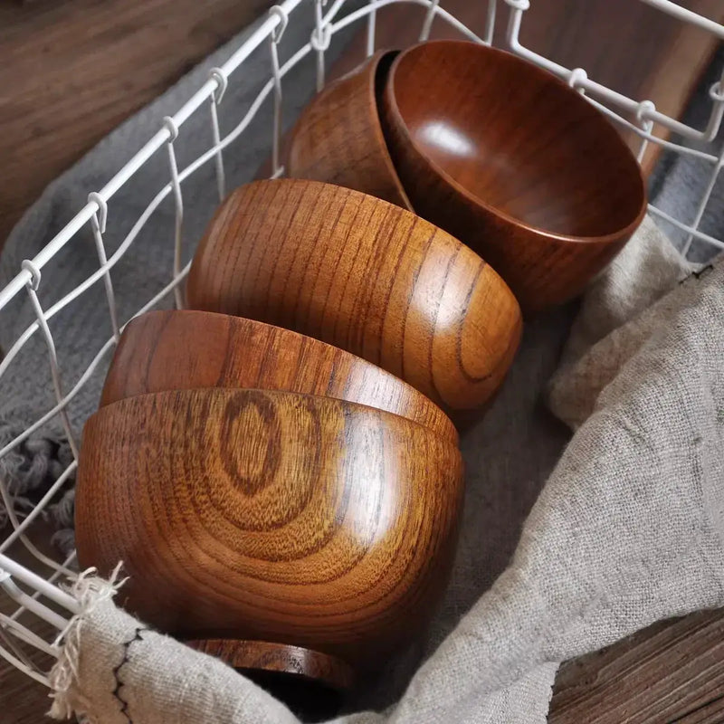 Soup Bowls - Retro Wooden Small by House Of Avana